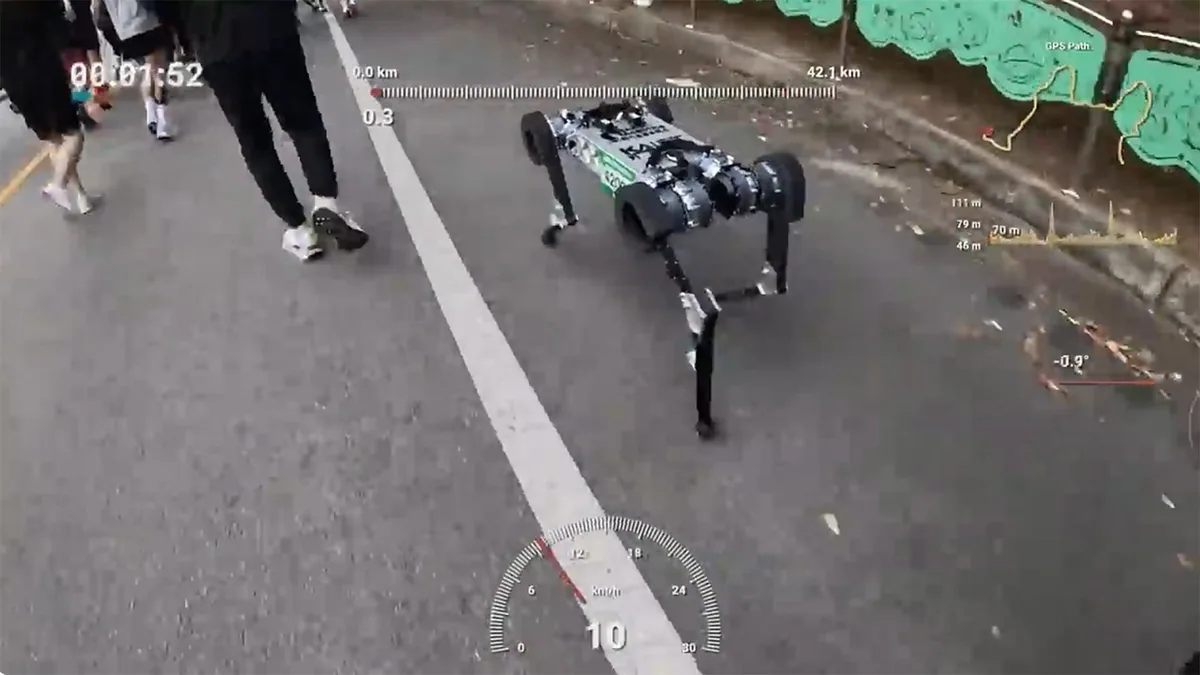 Quadruped robot completes marathon on single battery charge